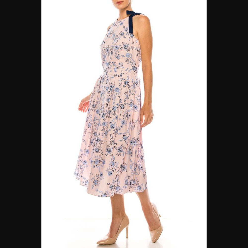 Donna Morgan Floral Print Sleeveless Midi Dress